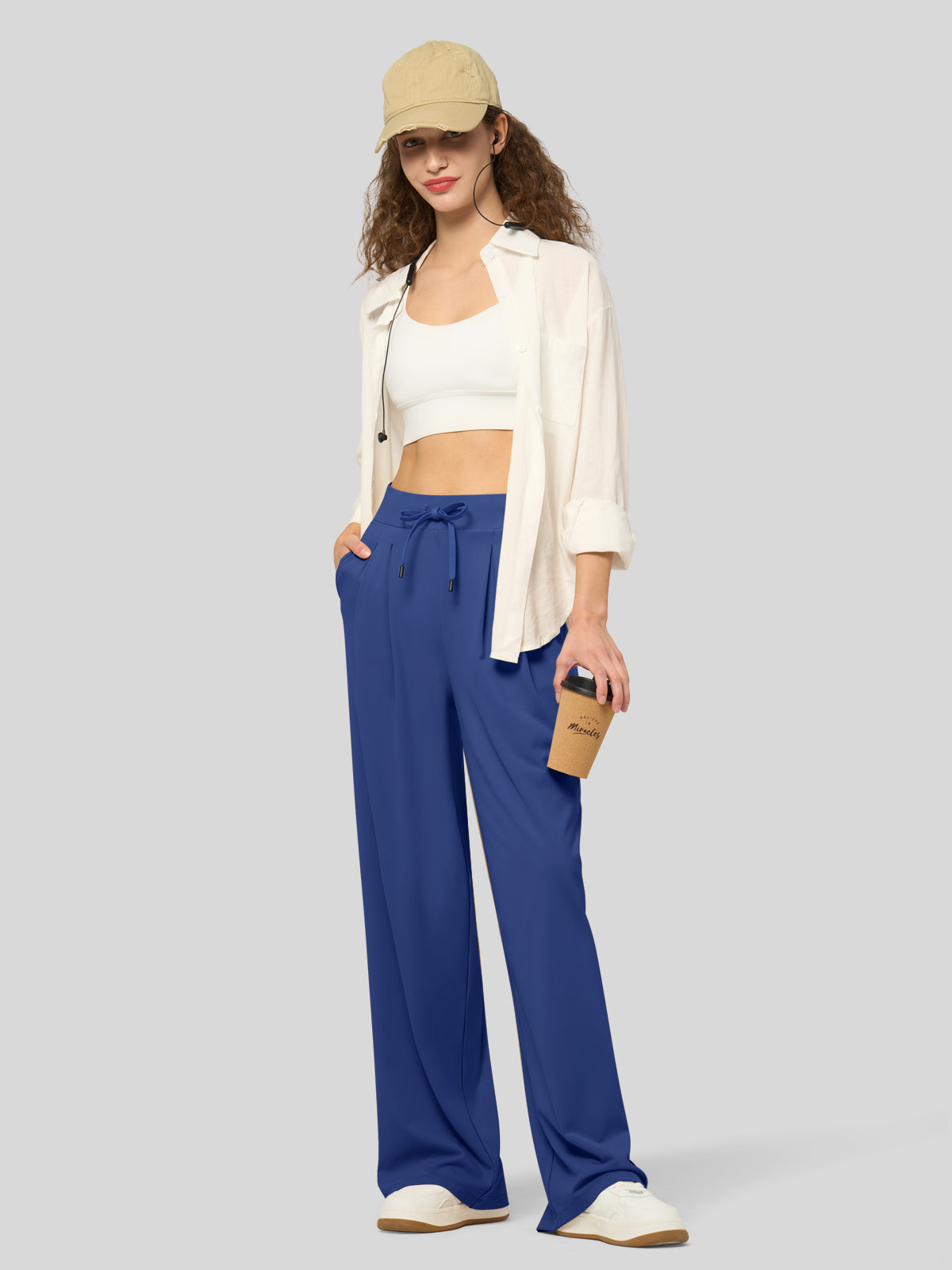 Women's Stretchy Wide Leg Slacks
