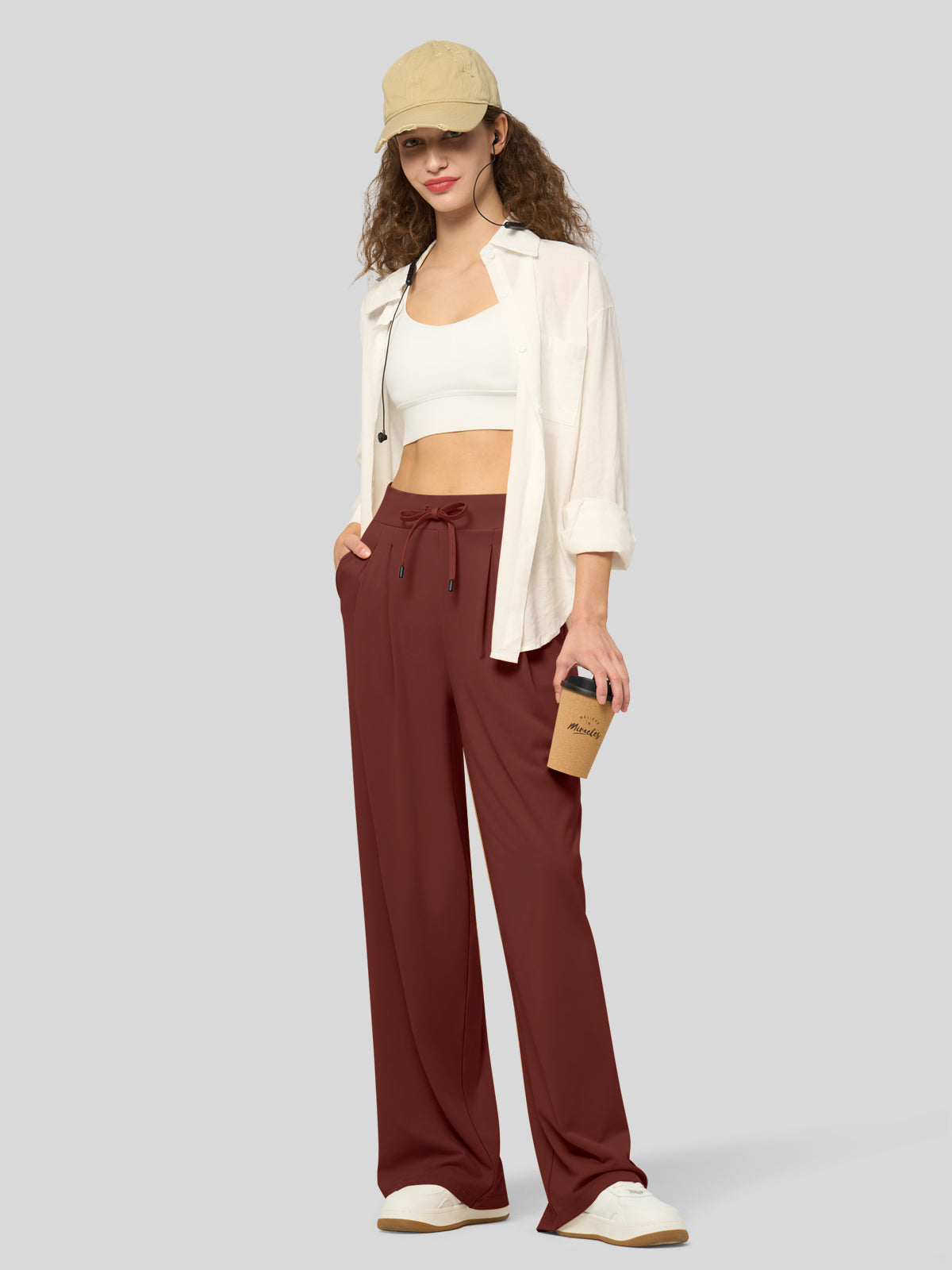 Women's Stretchy Wide Leg Slacks