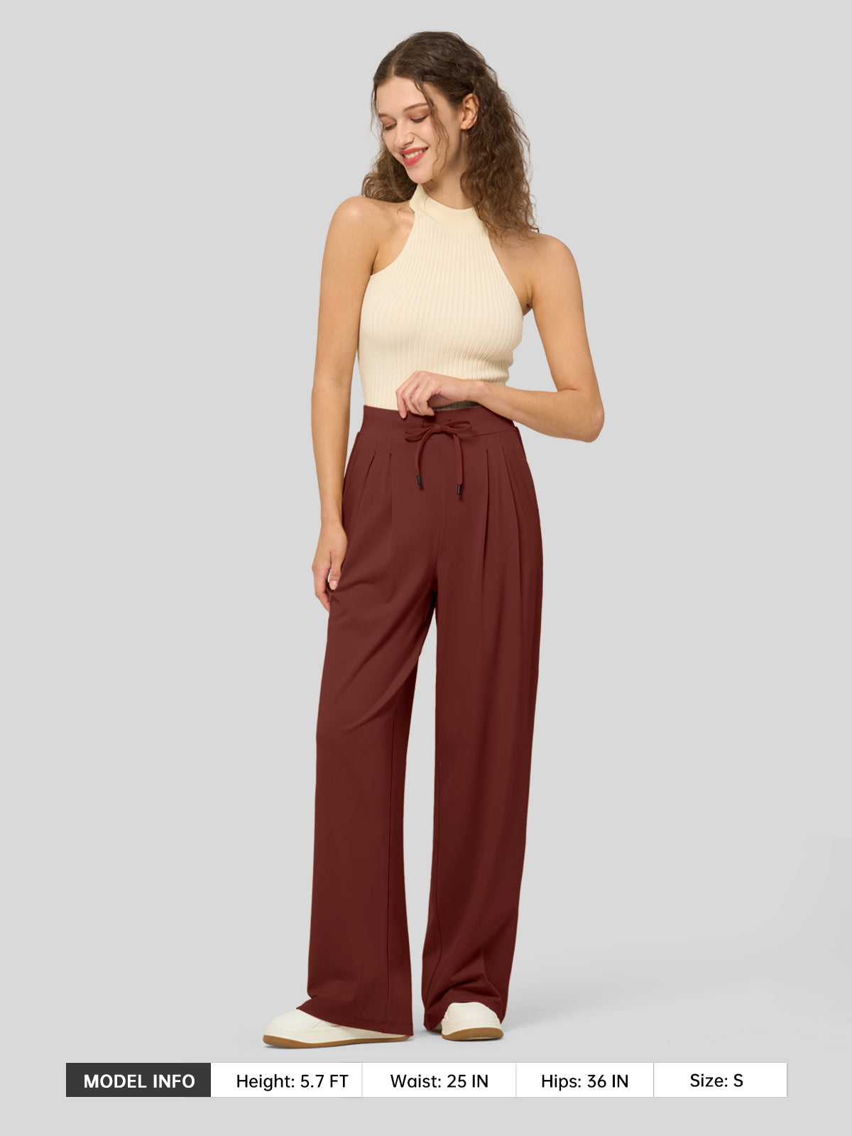Women's Stretchy Wide Leg Slacks