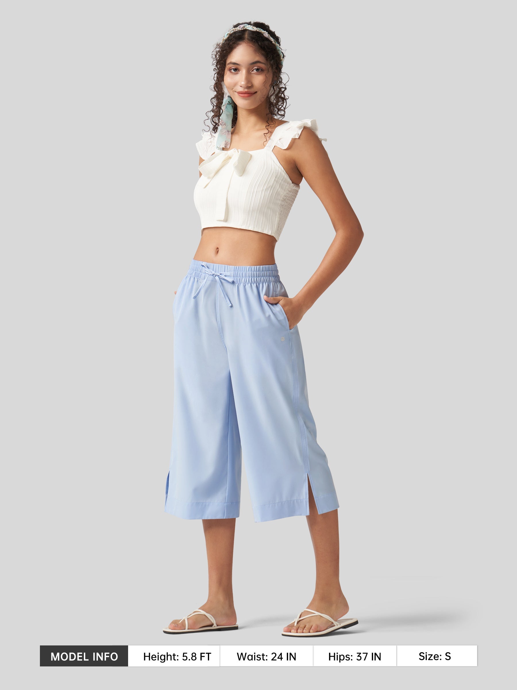 Women's Woven Wide Leg Capris