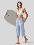Women's Woven Wide Leg Capris