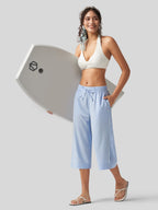 Women's Woven Wide Leg Capris