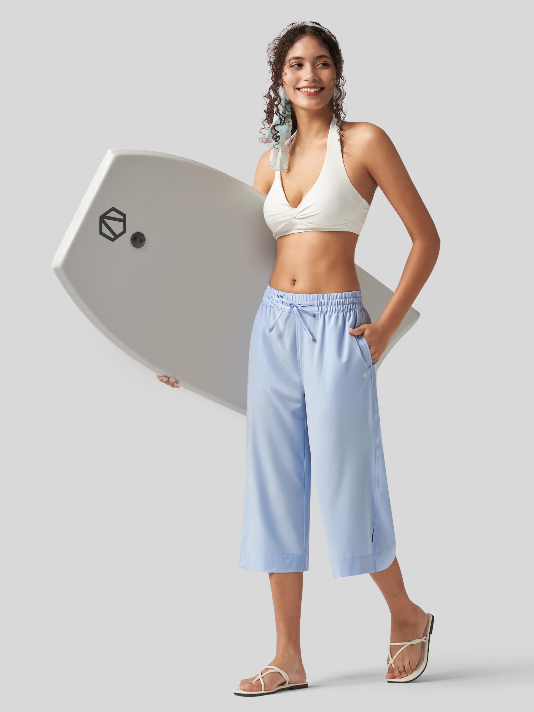 Women's Woven Wide Leg Capris
