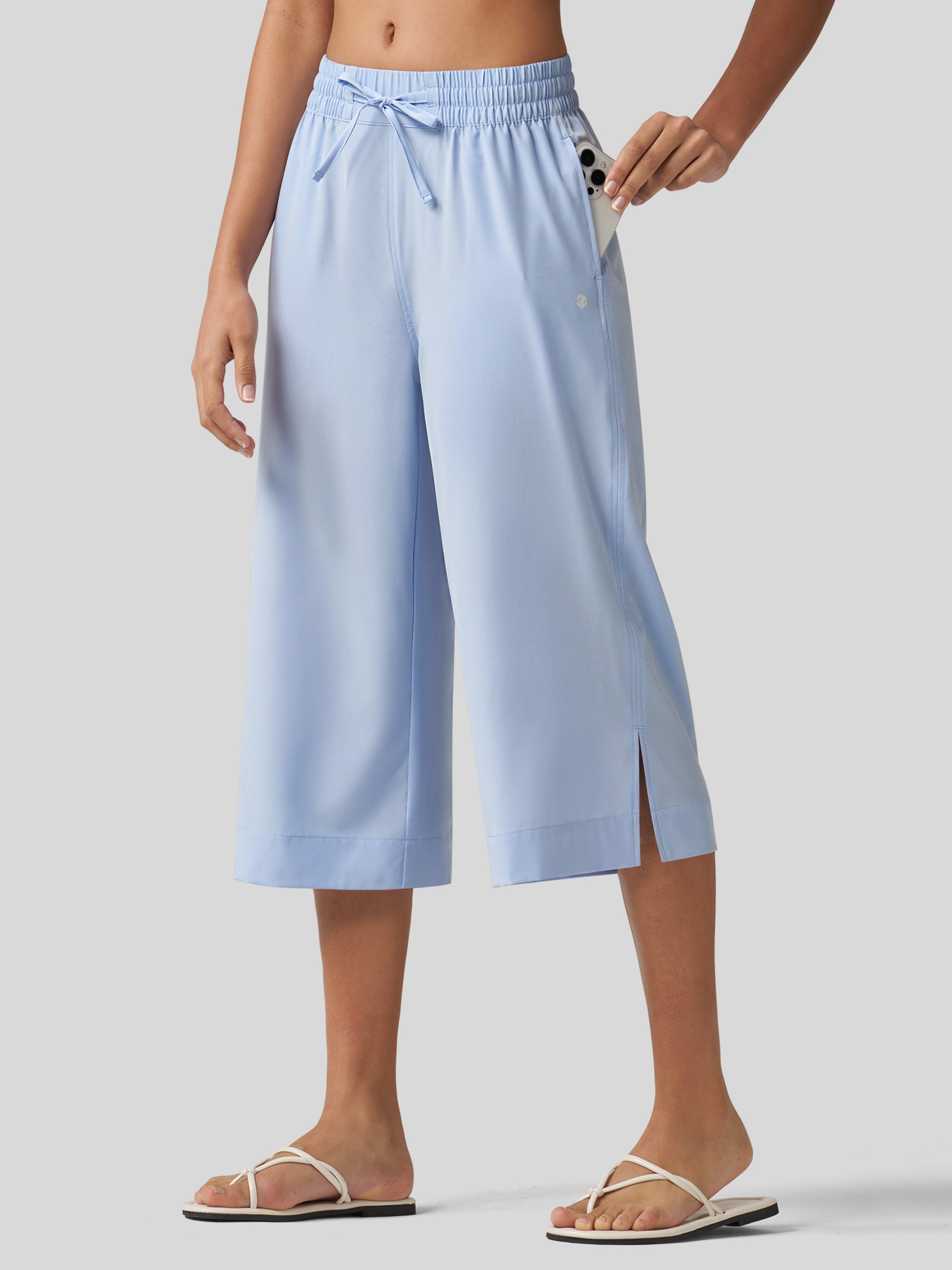 Women's Woven Wide Leg Capris