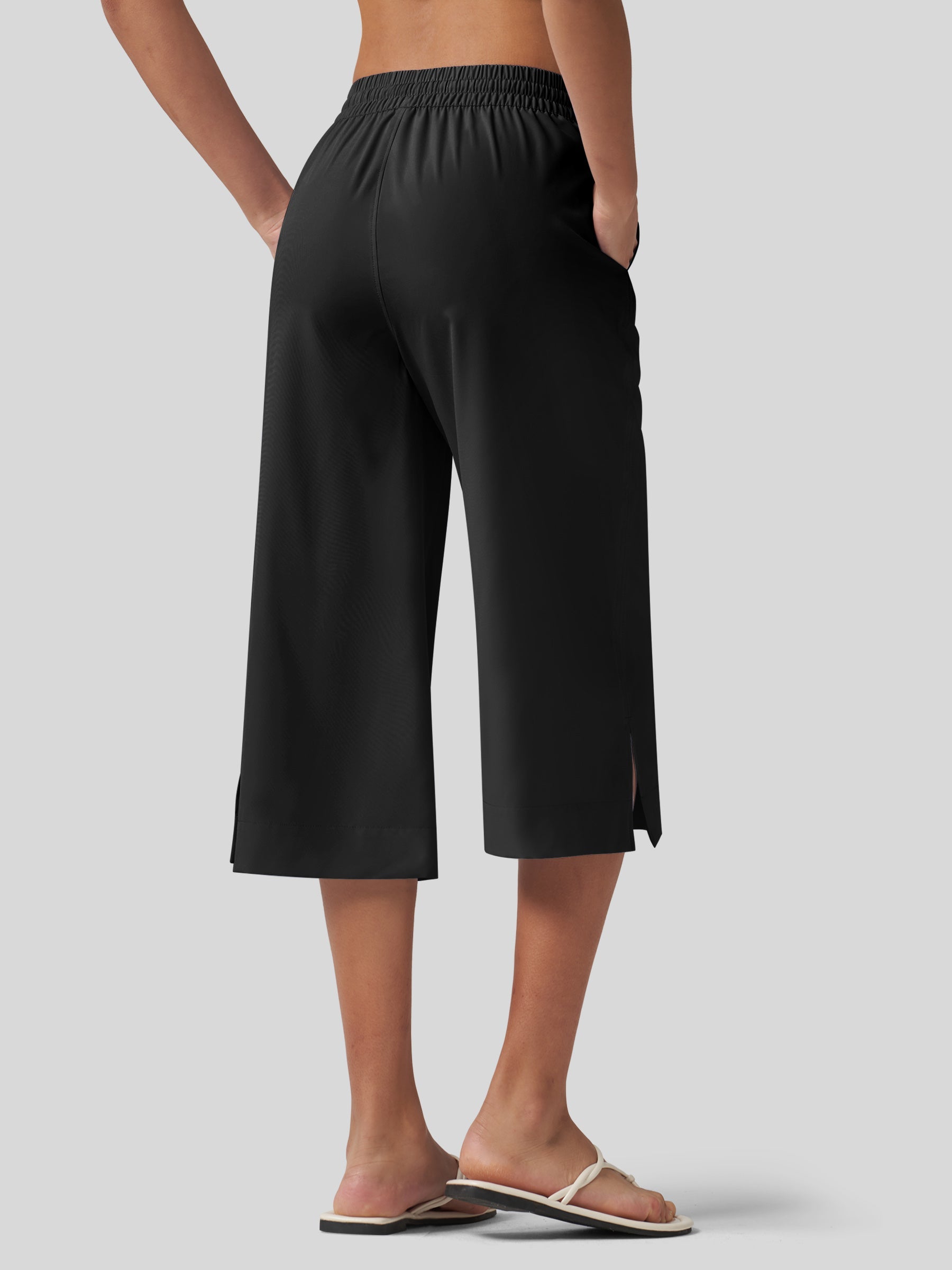 Women's Woven Wide Leg Capris