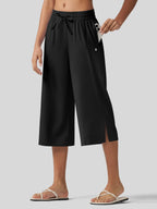 Women's Woven Wide Leg Capris