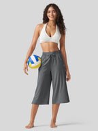 Women's Woven Wide Leg Capris