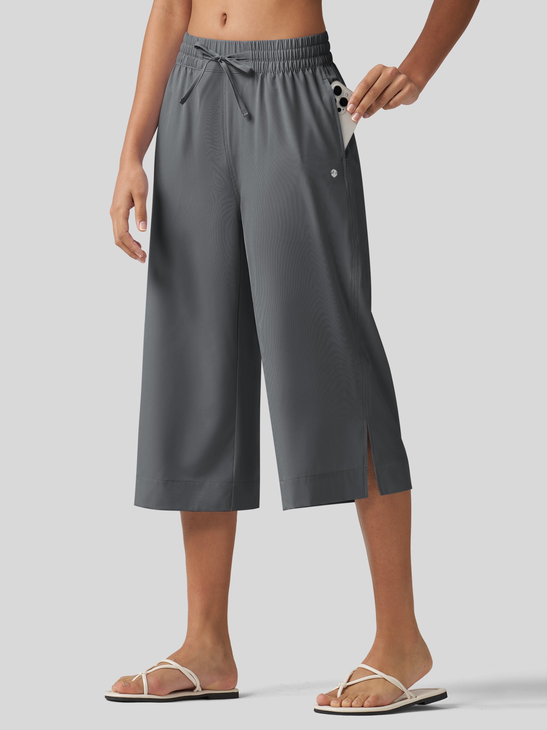 Women's Woven Wide Leg Capris