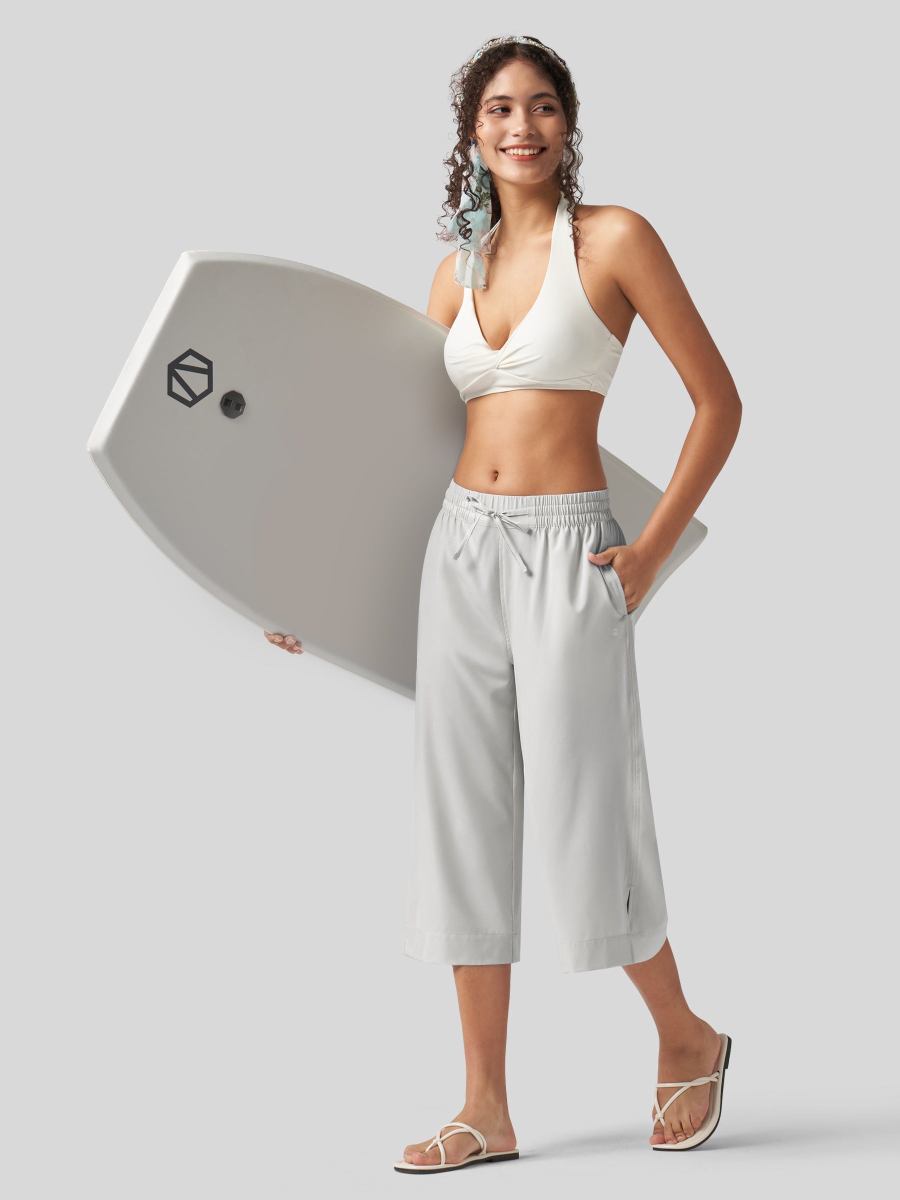 Women's Woven Wide Leg Capris