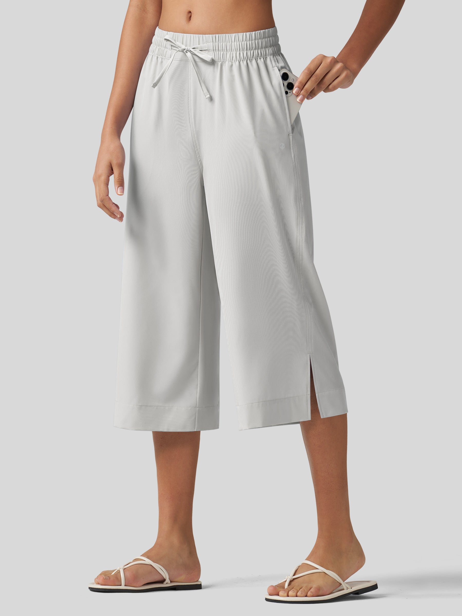 Women's Woven Wide Leg Capris