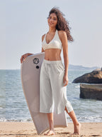 Women's Woven Wide Leg Capris