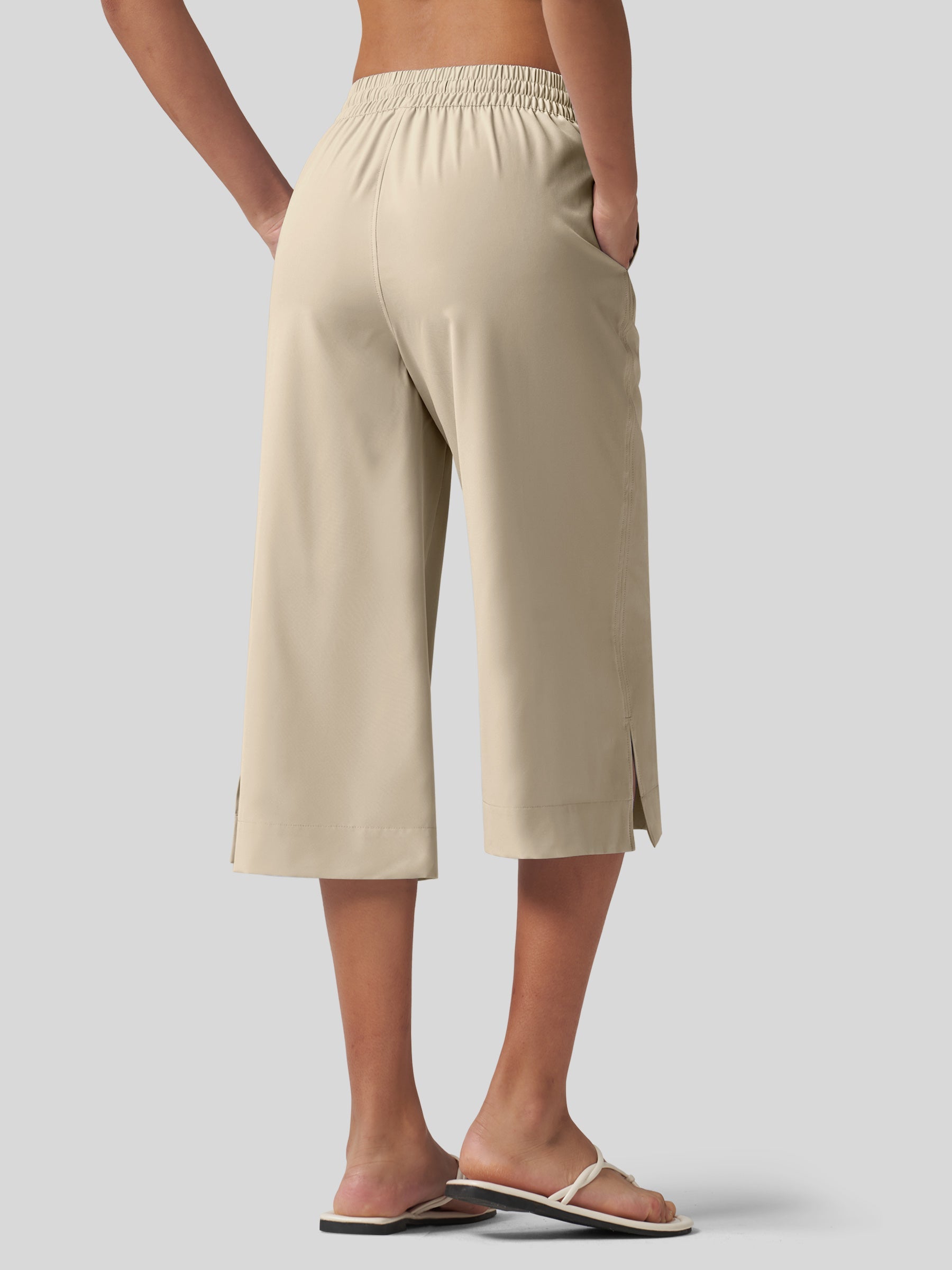 Women's Woven Wide Leg Capris