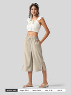 Women's Woven Wide Leg Capris