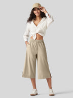 Women's Woven Wide Leg Capris