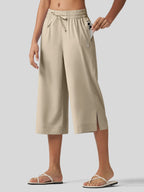 Women's Woven Wide Leg Capris