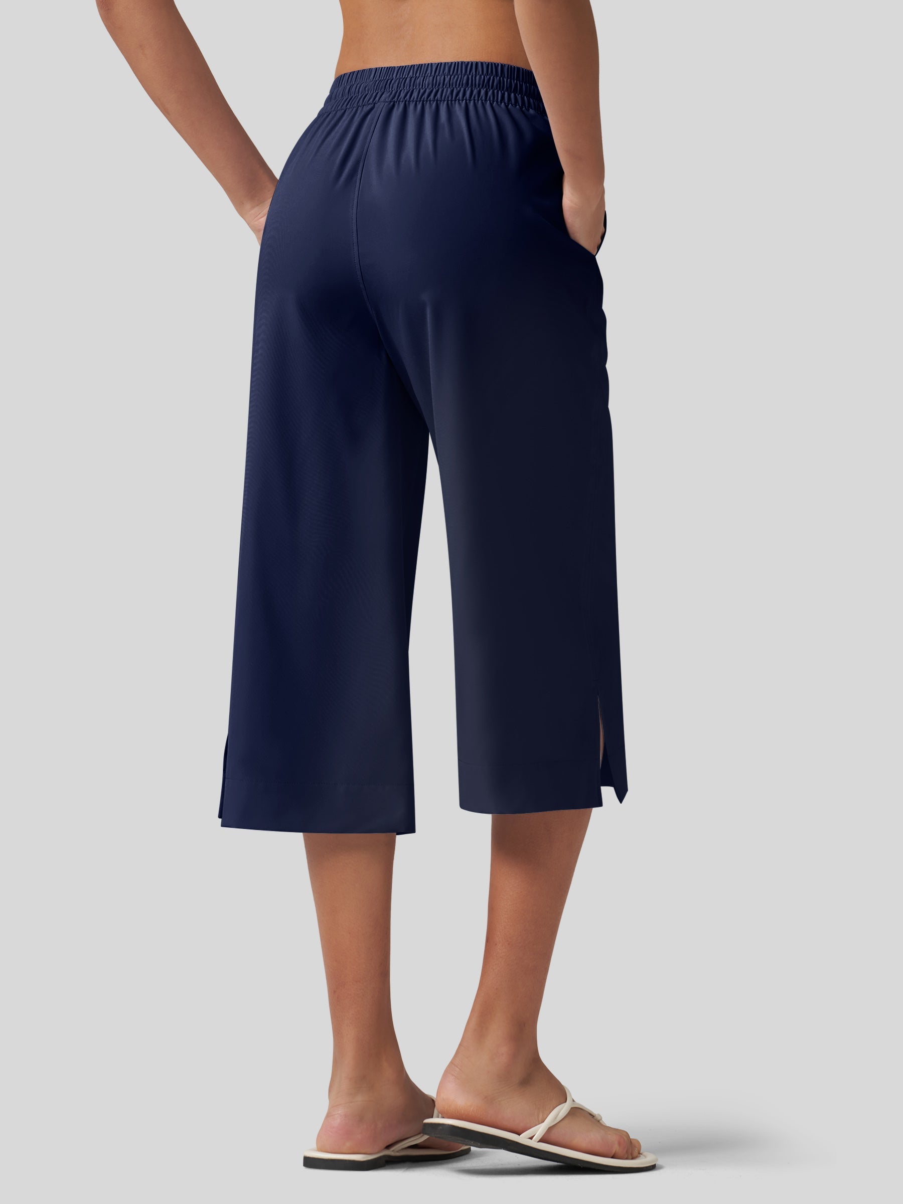 Women's Woven Wide Leg Capris