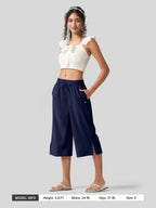 Women's Woven Wide Leg Capris