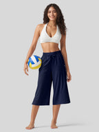 Women's Woven Wide Leg Capris