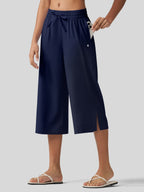 Women's Woven Wide Leg Capris