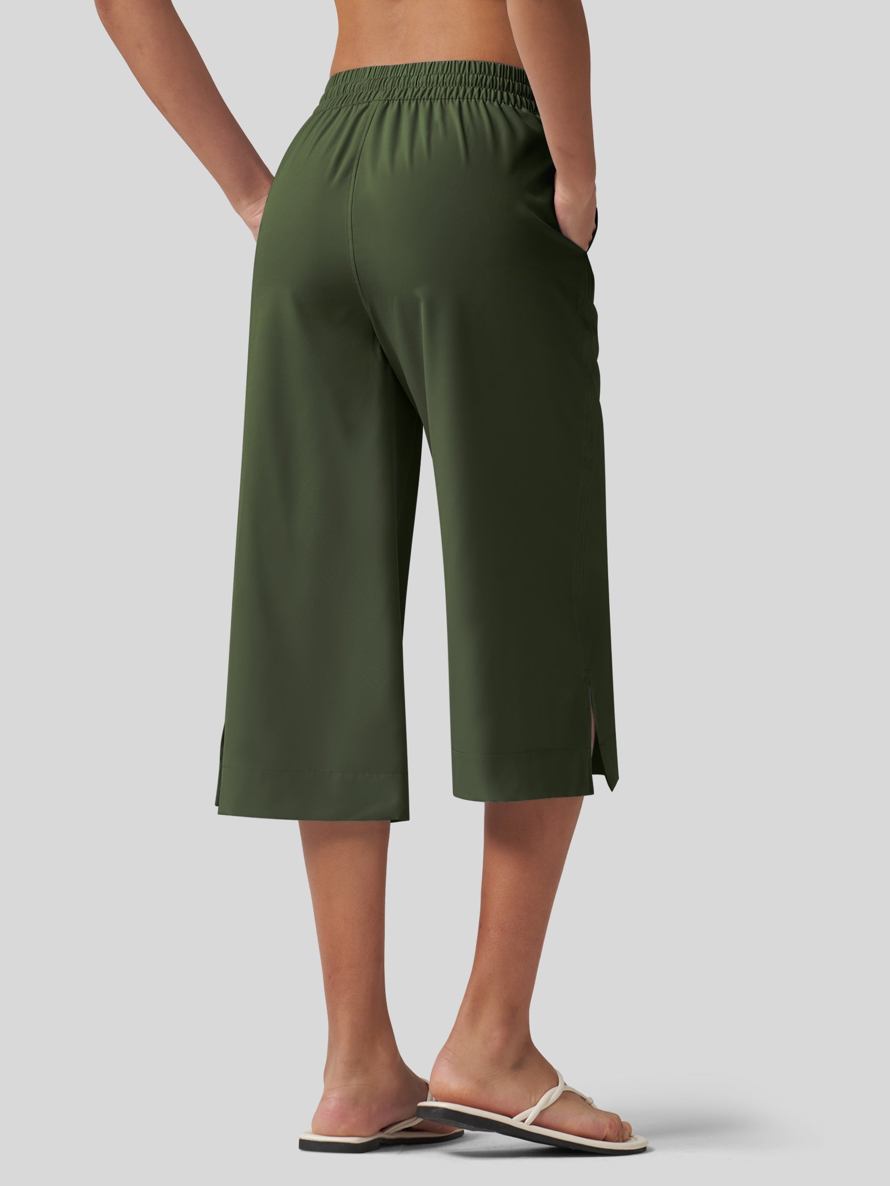 Women's Woven Wide Leg Capris