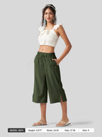 Women's Woven Wide Leg Capris
