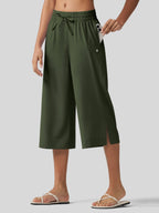 Women's Woven Wide Leg Capris