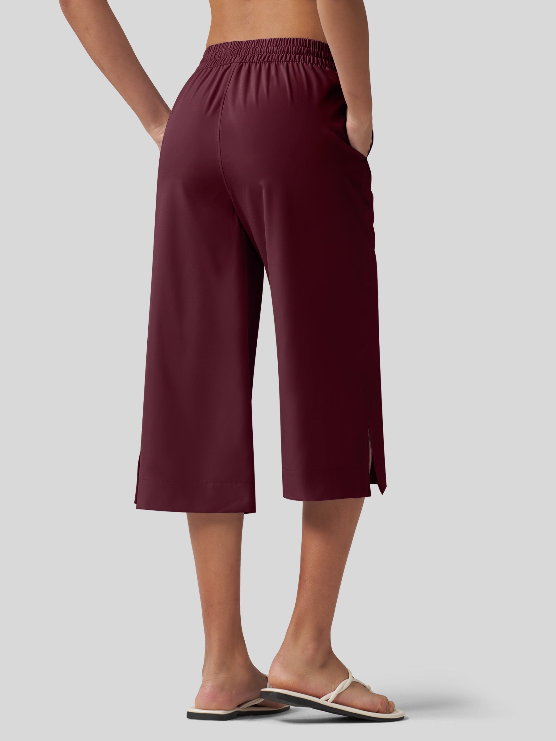 Women's Woven Wide Leg Capris