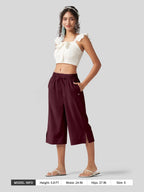 Women's Woven Wide Leg Capris