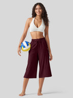 Women's Woven Wide Leg Capris