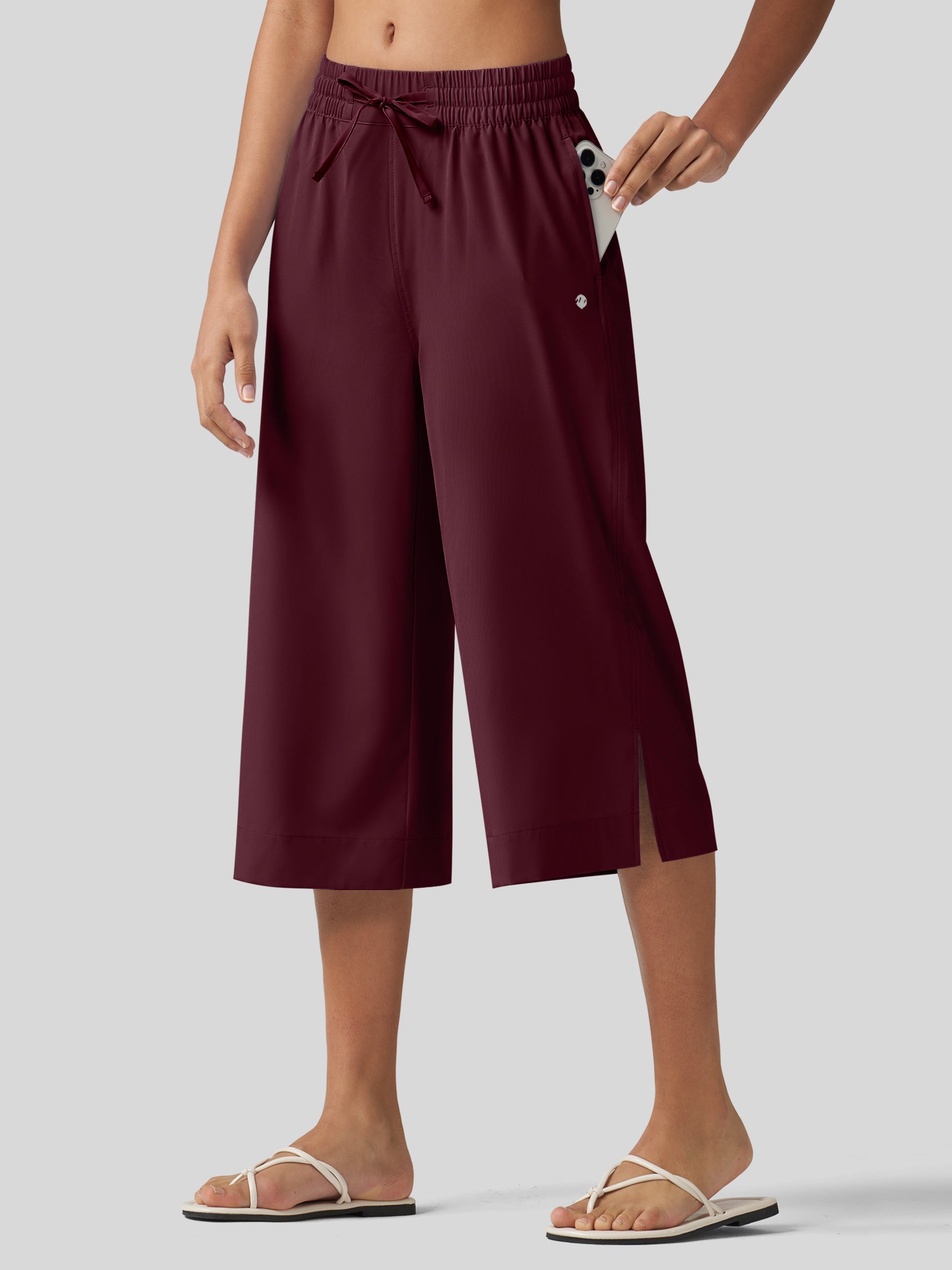 Women's Woven Wide Leg Capris